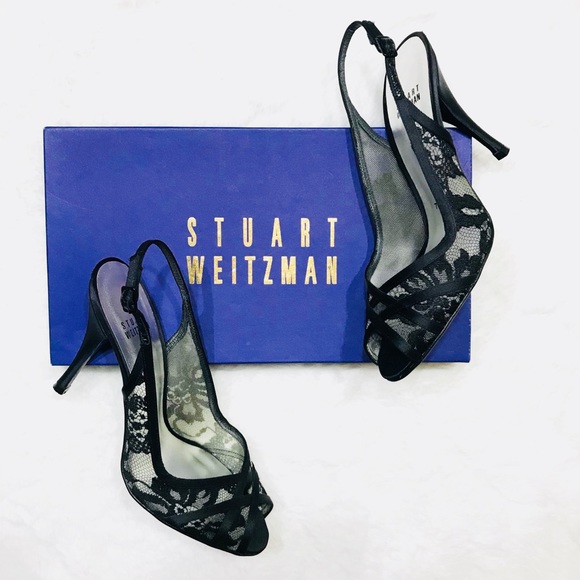 Stuart weitzman black lace heels - Picture 2 of 8